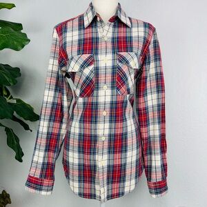 J Crew Heavy Weight Plaid Long Sleeve Collar Button Down Flannel Shirt